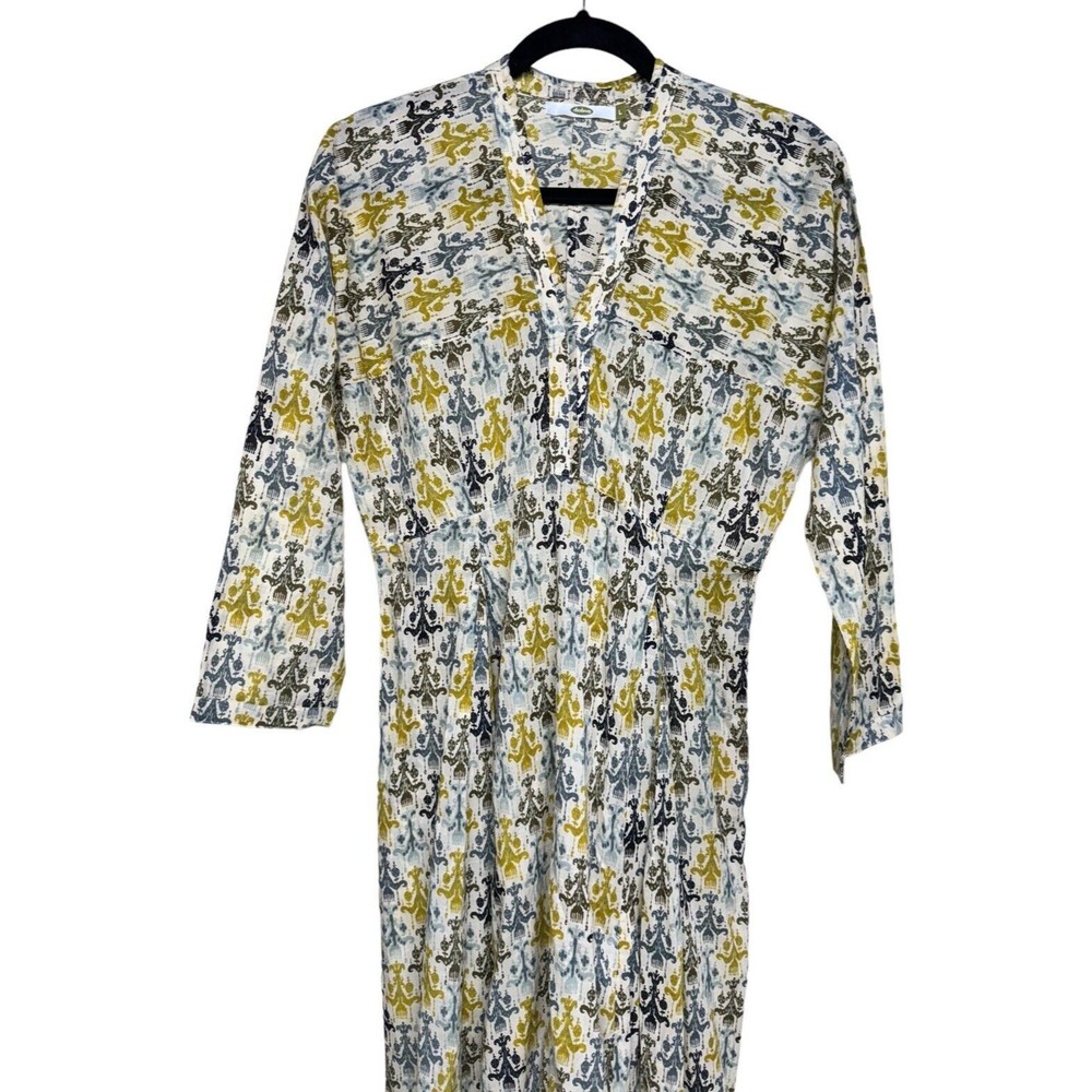 Dolma Harlow Women’s Floral Maxi Dress - Yellow & Blue Print large